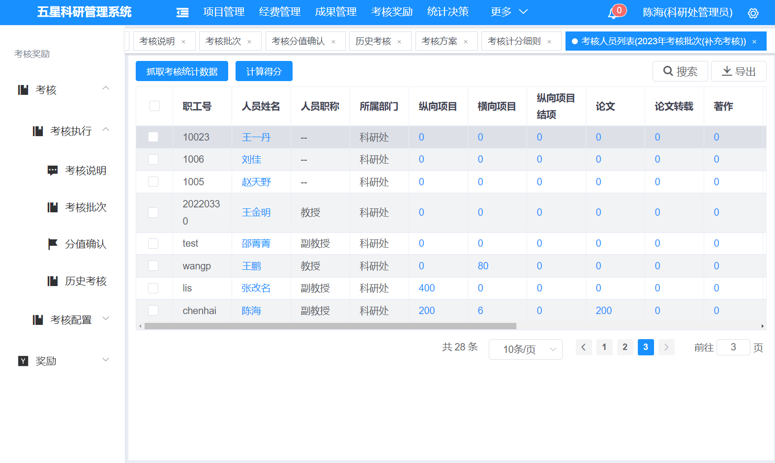 科研系统模块介绍